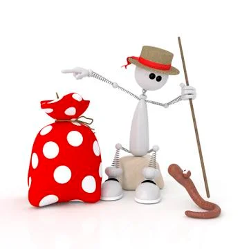 The 3d small person gathers in a campaign. Stock Illustration