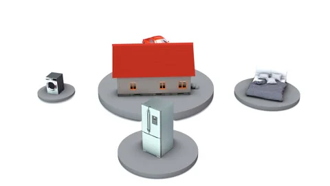3d Smart home concept animation, remote control Stock Footage 149726625