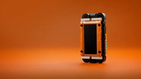3D Smart phone made of plastic block toys Stock Photos