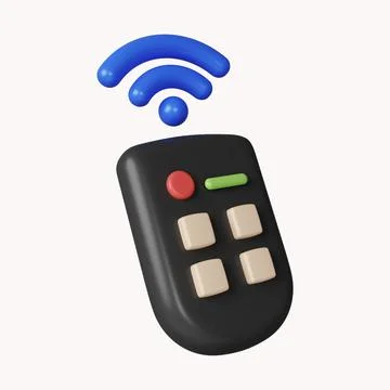 3d Smart remote control system. Internet of things concept with wireless Stock Illustration
