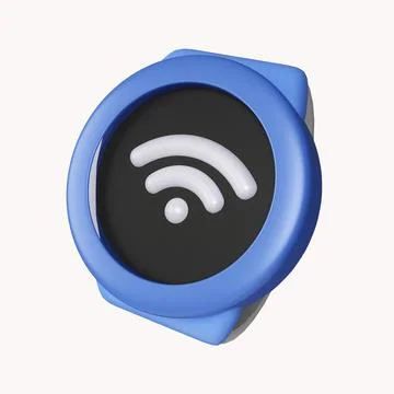 3d smart watch concept of wearable device health and fitness tracker. icon Stock Illustration