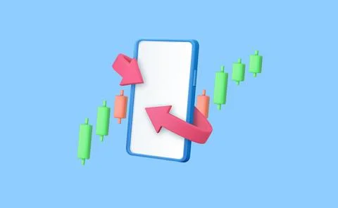 3d Smartphone with arrow around Stock Illustration