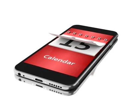 3d Smartphone with a calendar. Time concept. Ilustração Stock