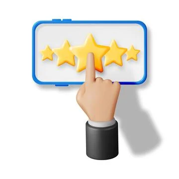 3D Smartphone with Customer Feedback Isolated. Stock Illustration