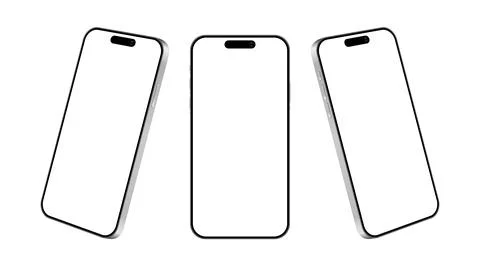 3d smartphone devices mockup template for advertisement. Vector illustration Stock Illustration