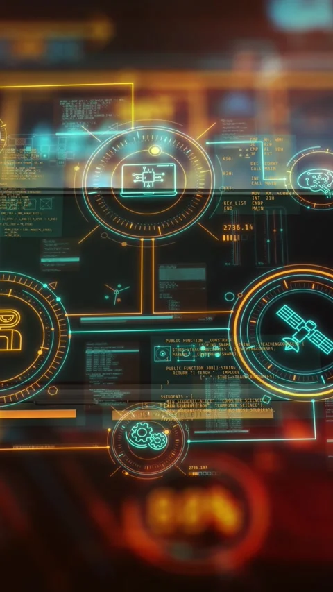 3D smartphone displaying dynamic infographics in virtual space Stock Footage 316645171
