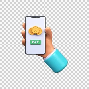 3d Smartphone with dollar coin. Stock Illustration