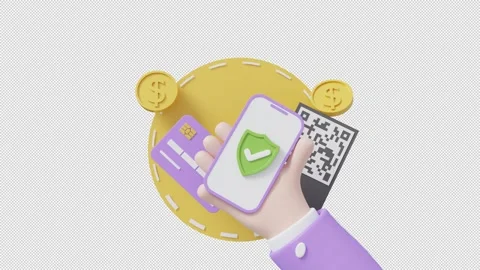 3D Smartphone Mobile Transaction and Digital Payment Concept Video stock 344236589