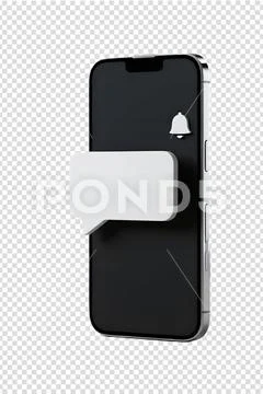 3d smartphone with new message notification, floating chat alert PSD 템플릿