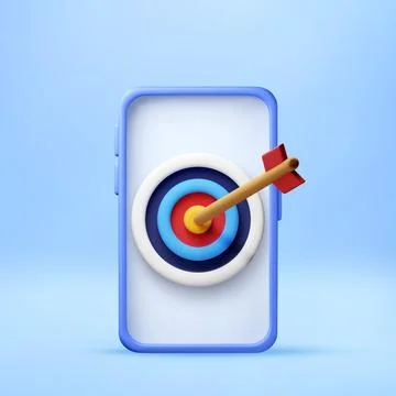 3D Smartphone screen with target and arrow Stock Illustration