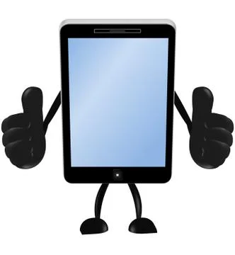 3d smartphone thumbs up Stock Illustration