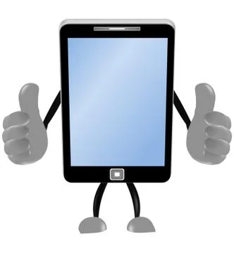 3d smartphone thumbs up Stock Illustration
