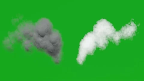 3D smoke and fire animation of burning flames of black and white smoke on isolat Stock Footage 231732340