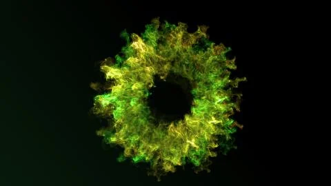 3D smoke supernova explosion effect isolated on black background for logo Illustrazione stock