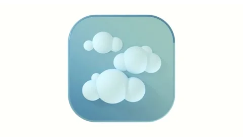 3D snow cloud icon on a gray button on a white background Stock Footage 230775873