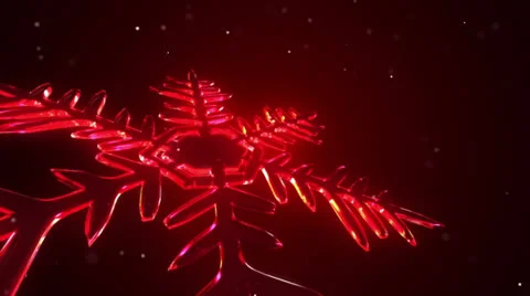 3d Snow Flake Red Stock Footage 23458869