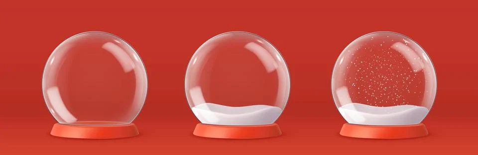 3d Snow globe templates. Stock Illustration