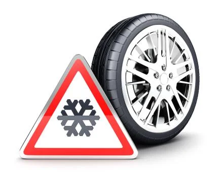 3d snow wheel Stock Illustration