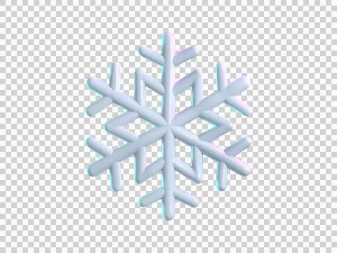 3D Snowflake Christmas icon Stock Illustration