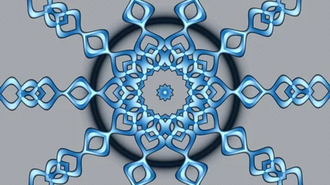 3D Snowflake Kaleidoscope Background Seamless Loop Stock Footage 341711621