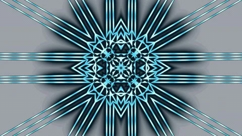 3D Snowflake Kaleidoscope Background Seamless Loop Stock Footage 341767105