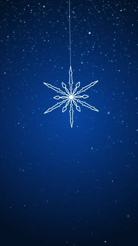 3d snowflake looped swing on the string snowfall Stock Footage 338106799