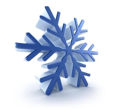 3D snowflake over white Stock-Illustration