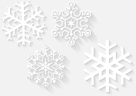 3D Snowflake Set Stock Illustration