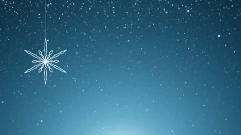 3d Snowflake swinging loop with snowfall background Stock Footage 337965801