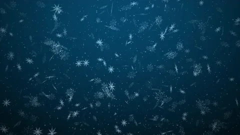 3d snowflakes falling down on a dark blue background Stock Footage 215778098