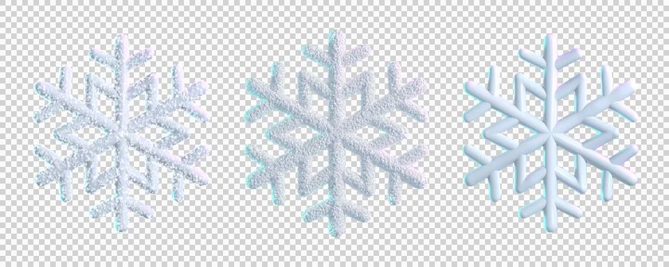 3d snowflakes isolated Stock Illustration