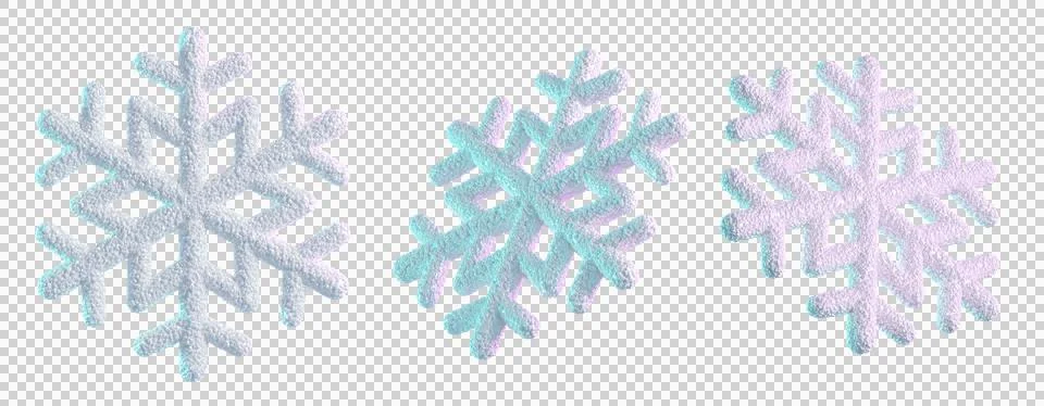 3d snowflakes isolated Stock Illustration