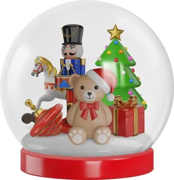 3d snowglobe Illustrazione stock