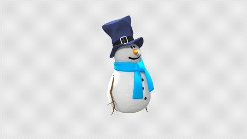 3D Snowman Explaining Something by Talking and Listening. Alpha Channel. Vidéo 295146217