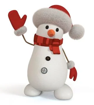 3d snowman. Stock Illustration
