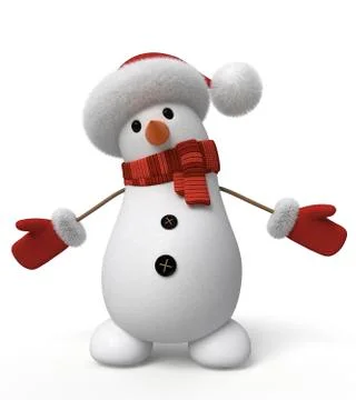 3d snowman Illustrazione stock