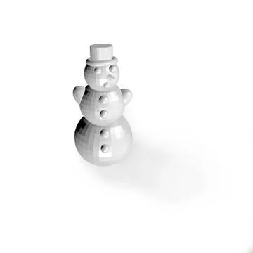 3D Snowman, rendered character Stock Illustration