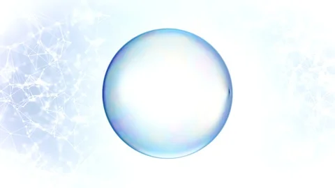 3d soap transparent bubble in the deformation. 4K Video stock 85485487