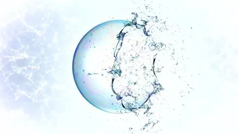 3d soap transparent bubble in the deformation. Illustrazione stock