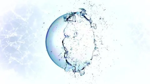 3d soap transparent bubble in the deformation. Stock Illustration