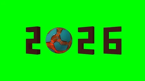 3D Soccer Ball Forming Year 2026 on Green Screen 4K Vídeo Stock 336957442