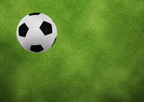 3D Soccer ball on grass Ilustración de archivo