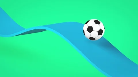 3D Soccer Ball Loop - Green Stock Footage 124388573