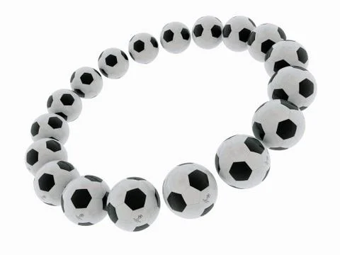 3D Soccer Balls Geometric Pattern Stock Illustration