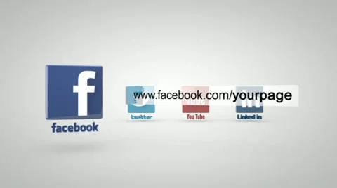 3D Social Icons Animation 스톡 After Effects