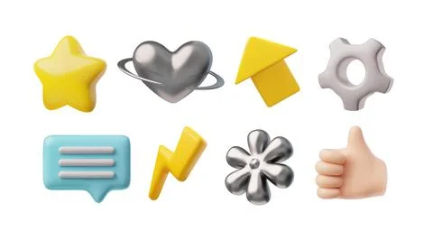 3d social icons. Stock Illustration