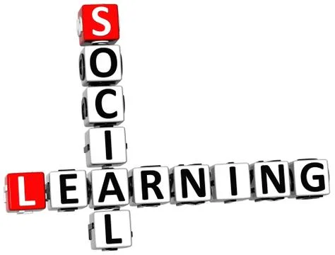 3d social learning crossword Stock Illustration