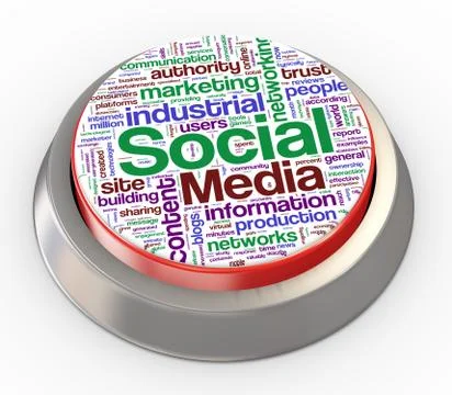 3d social media button Stock Illustration