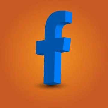 3d social media facebook icon Stock Illustration