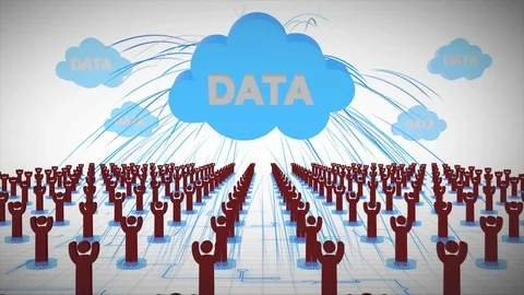 3d social media internet networking and cloud online technology linking people Stock Footage 75400712